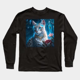 Enchanted Silver Bengal Cat Long Sleeve T-Shirt